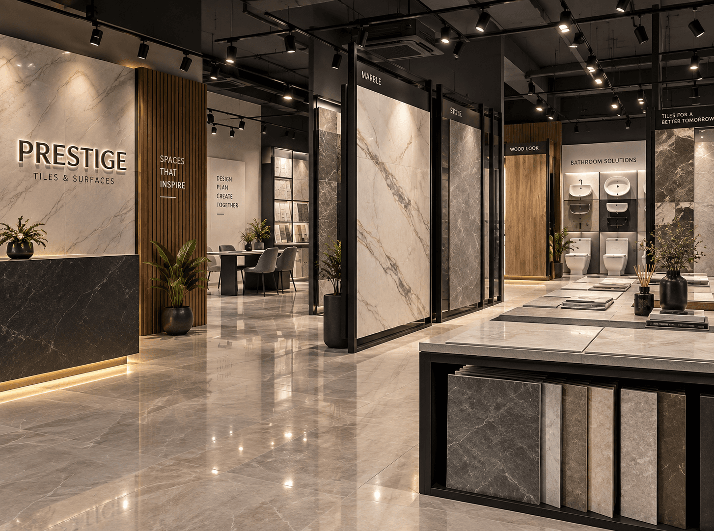 Curated showroom display